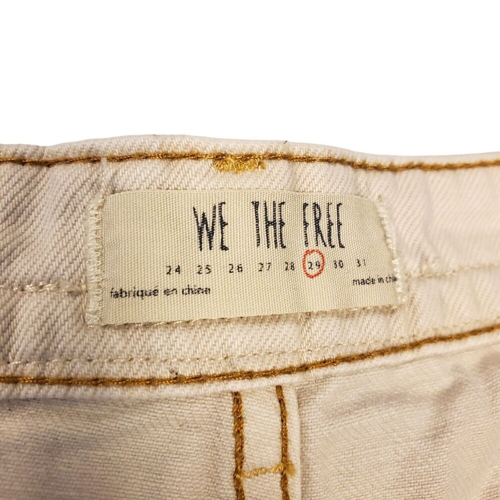 FREE PEOPLE Shorts Womens 29 Beige Borderline Aztec Frayed Button Fly Embroider - Picture 8 of 9